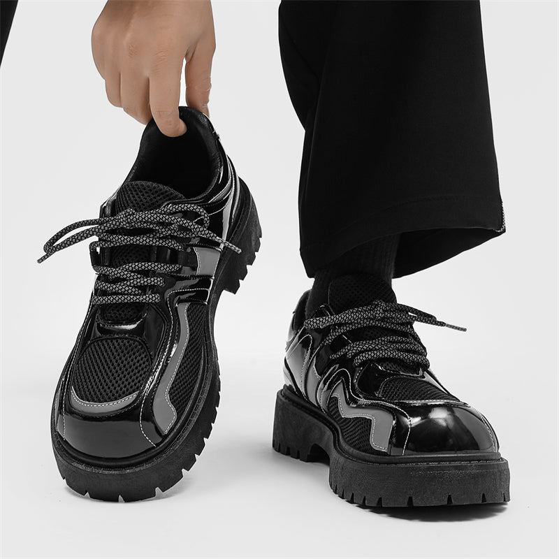 MLB LTHR-17 Reflective Chunky Boots - Luxuryurbanwear