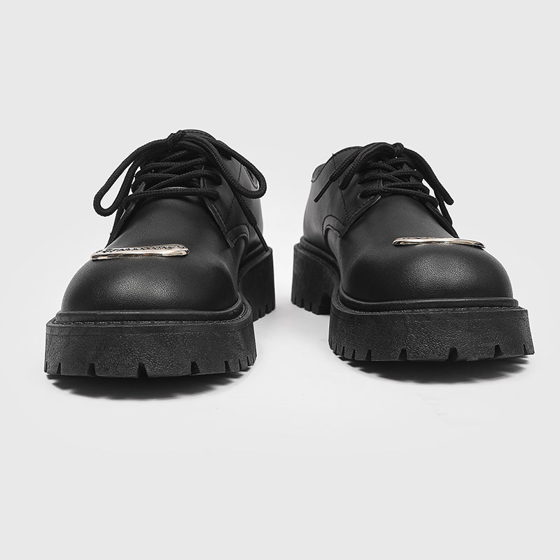 MLB LTHR-18 Metal-Plated Combat Boots - Luxuryurbanwear