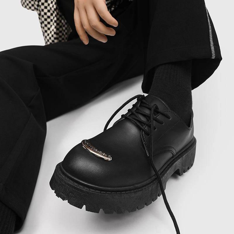MLB LTHR-18 Metal-Plated Combat Boots - Luxuryurbanwear