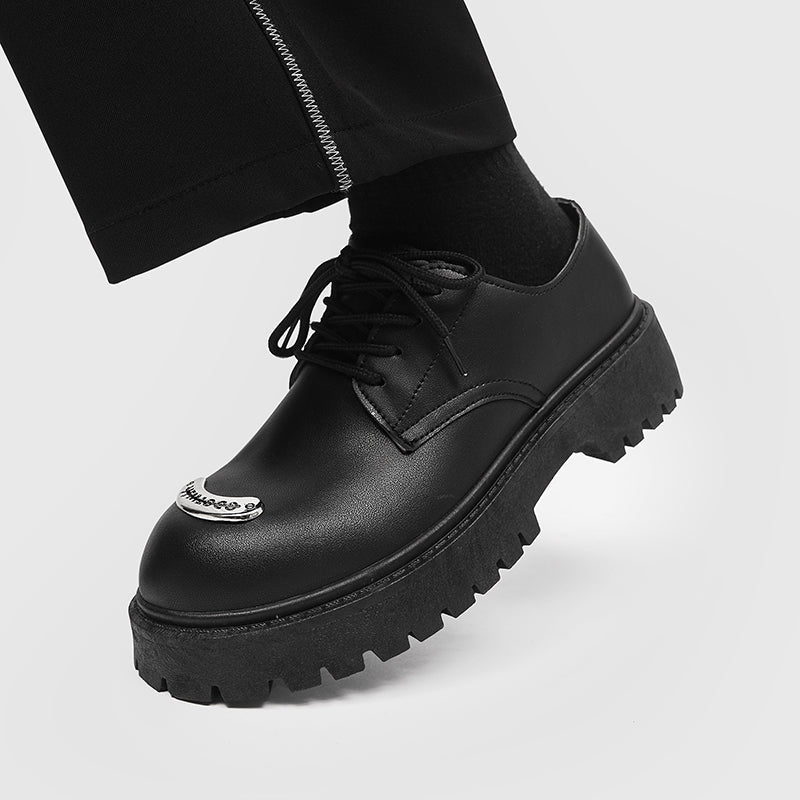 MLB LTHR-18 Metal-Plated Combat Boots - Luxuryurbanwear