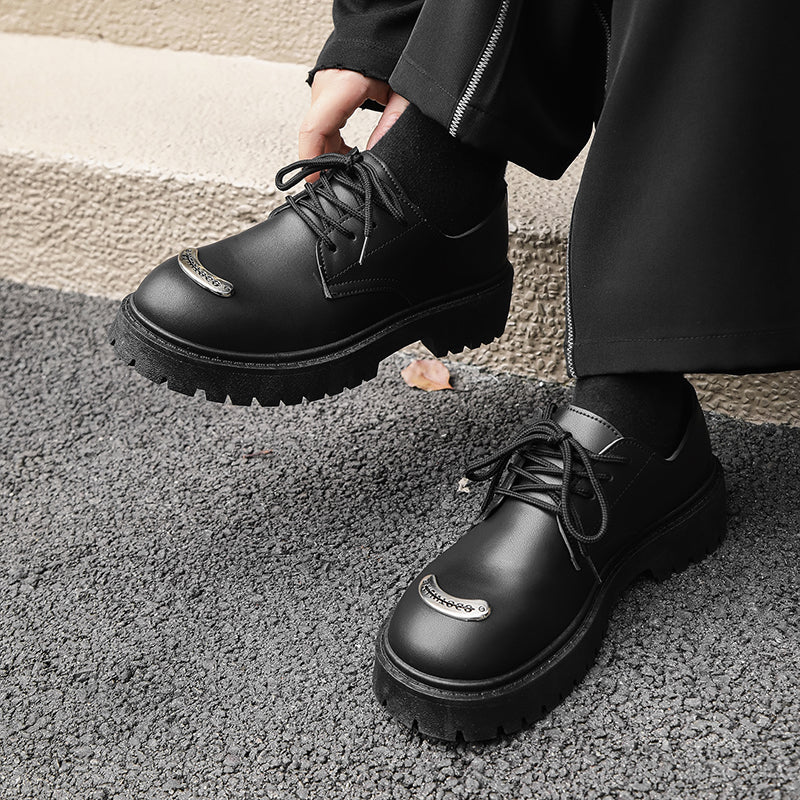 MLB LTHR-18 Metal-Plated Combat Boots - Luxuryurbanwear