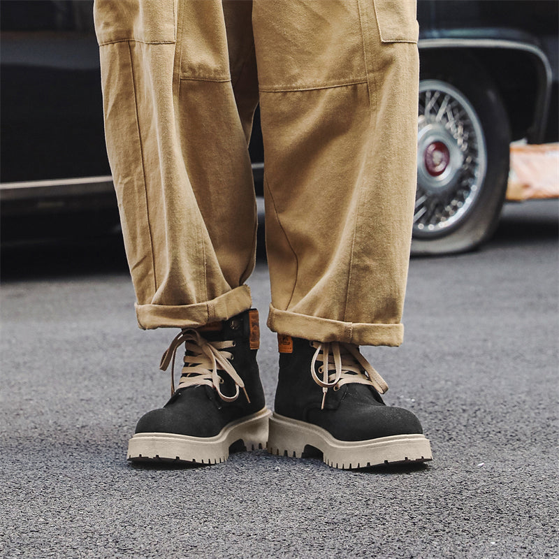 MLB LTHR-13 Denim Lace-Up Boots - Luxuryurbanwear