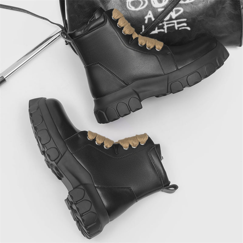 MLB LTHR-02 High-Top Combat Boots - Luxuryurbanwear