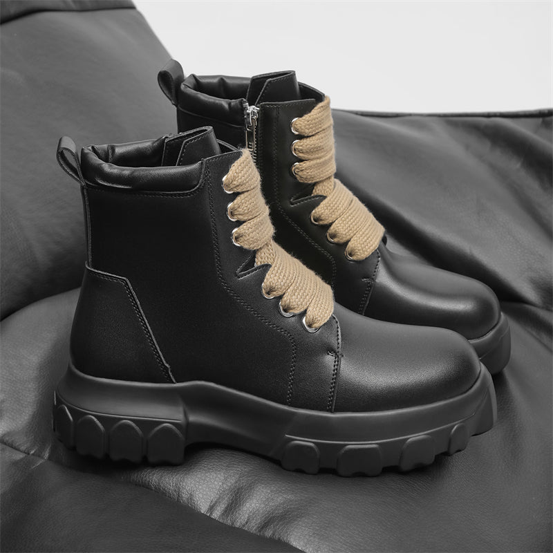 MLB LTHR-02 High-Top Combat Boots - Luxuryurbanwear