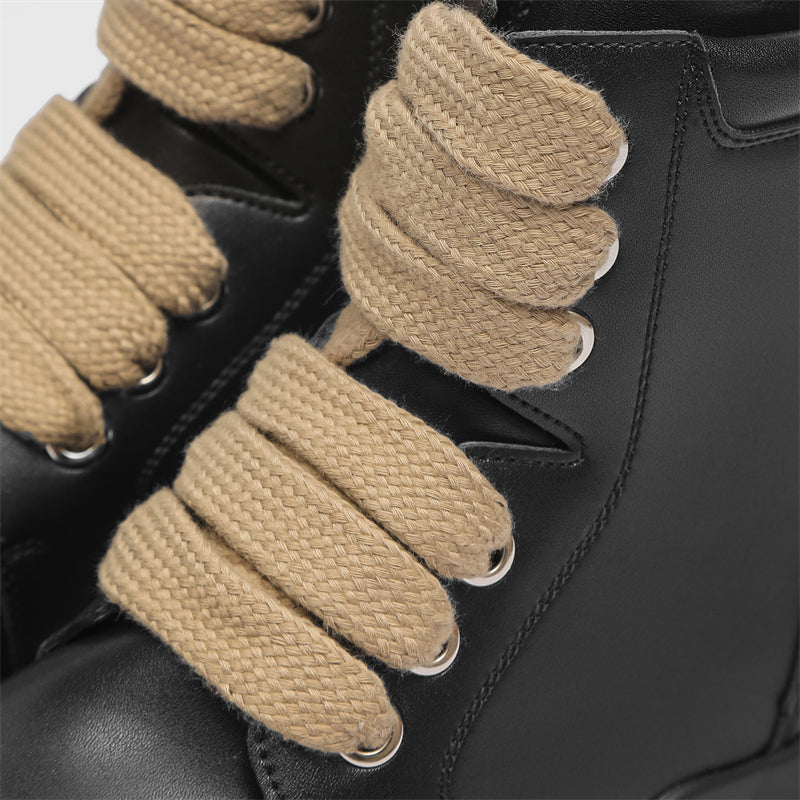 MLB LTHR-02 High-Top Combat Boots - Luxuryurbanwear