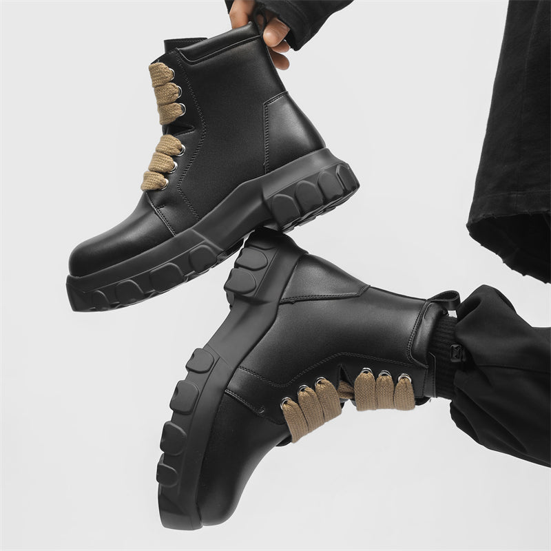 MLB LTHR-02 High-Top Combat Boots - Luxuryurbanwear