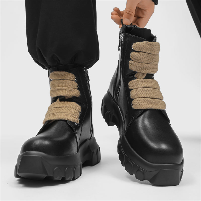 MLB LTHR-02 High-Top Combat Boots - Luxuryurbanwear