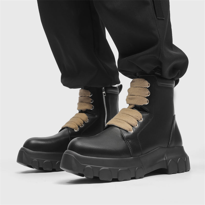 MLB LTHR-02 High-Top Combat Boots - Luxuryurbanwear