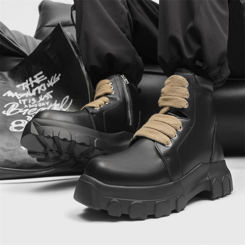 MLB LTHR-02 High-Top Combat Boots - Luxuryurbanwear
