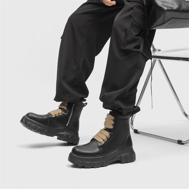 MLB LTHR-02 High-Top Combat Boots - Luxuryurbanwear