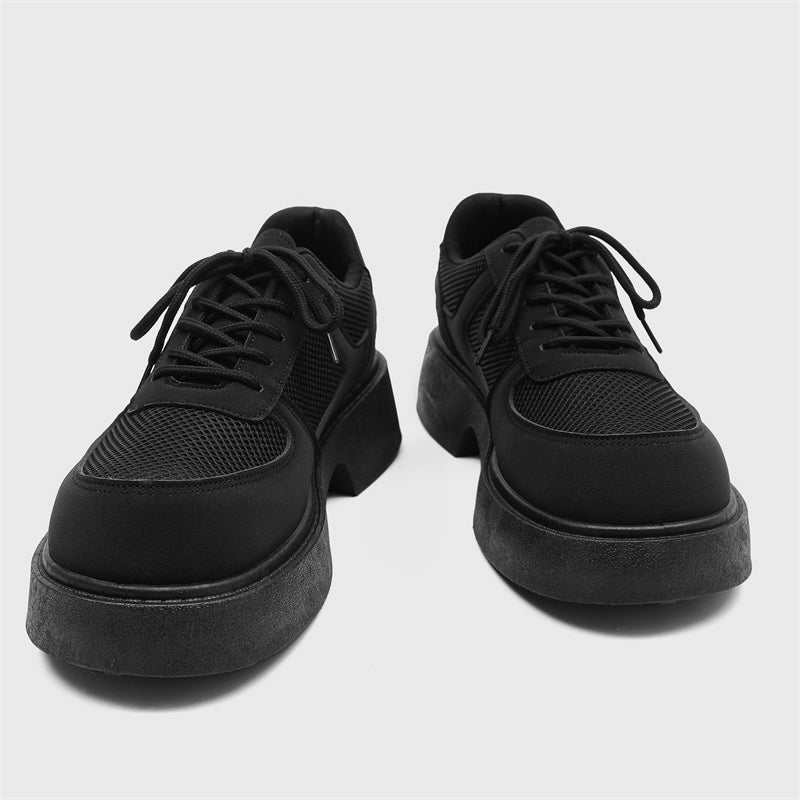 MLB LTHR-20 Chunky Platform Mesh-Detail Boots - Luxuryurbanwear