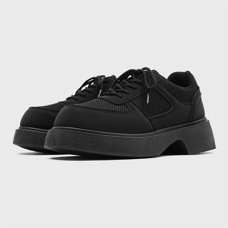 MLB LTHR-20 Chunky Platform Mesh-Detail Boots - Luxuryurbanwear