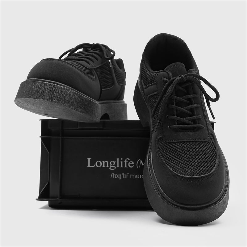 MLB LTHR-20 Chunky Platform Mesh-Detail Boots - Luxuryurbanwear