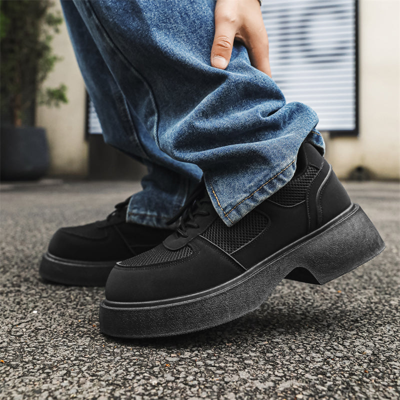 MLB LTHR-20 Chunky Platform Mesh-Detail Boots - Luxuryurbanwear