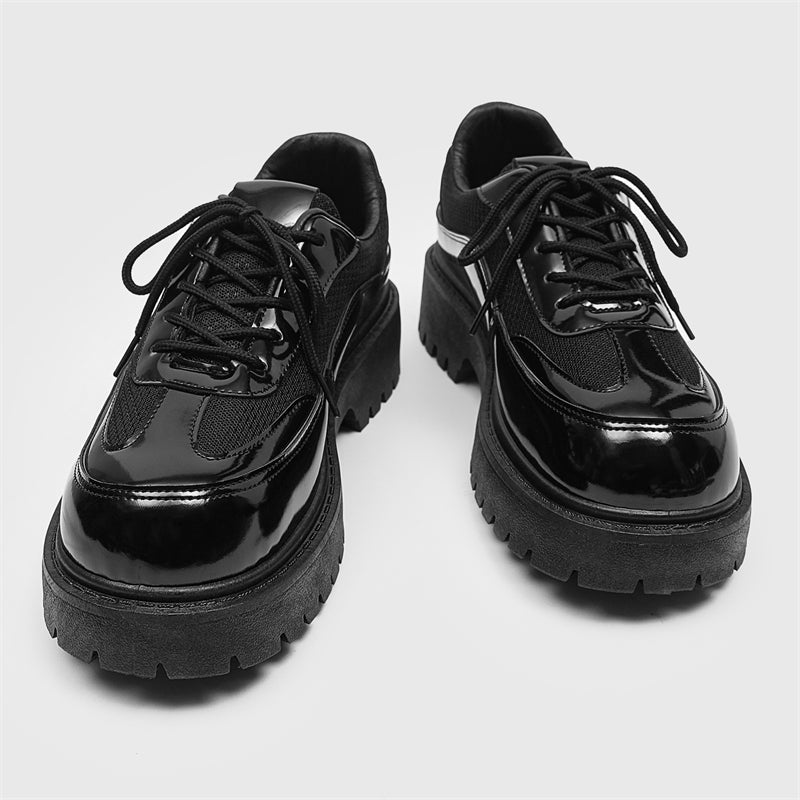 MLB LTHR-22 Glossy Platform Boots - Luxuryurbanwear