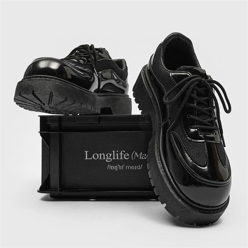 MLB LTHR-22 Glossy Platform Boots - Luxuryurbanwear