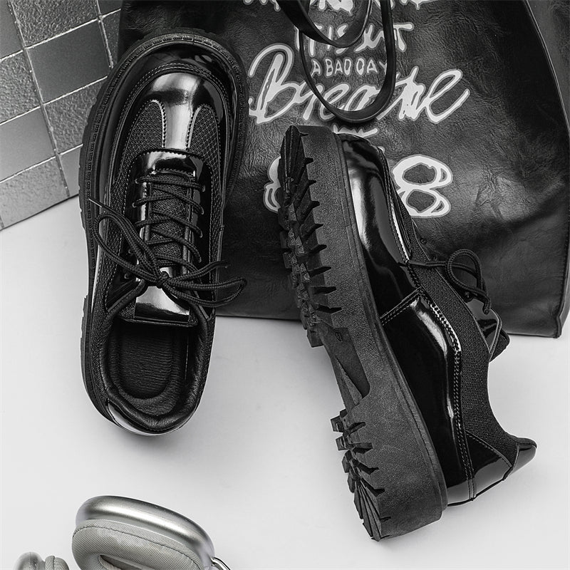 MLB LTHR-22 Glossy Platform Boots - Luxuryurbanwear