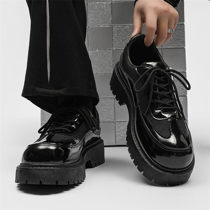 MLB LTHR-22 Glossy Platform Boots - Luxuryurbanwear