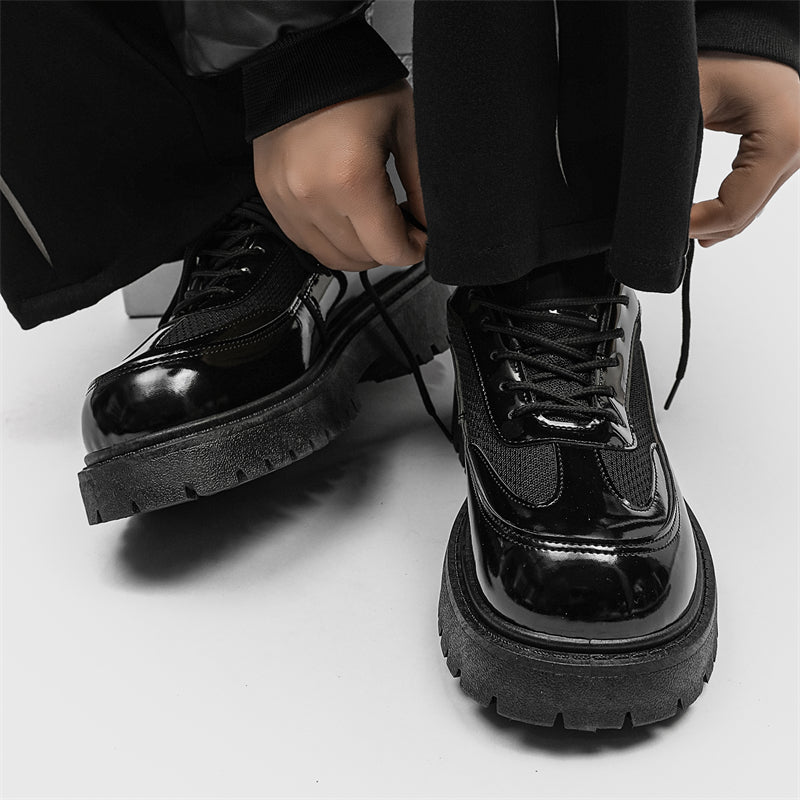 MLB LTHR-22 Glossy Platform Boots - Luxuryurbanwear