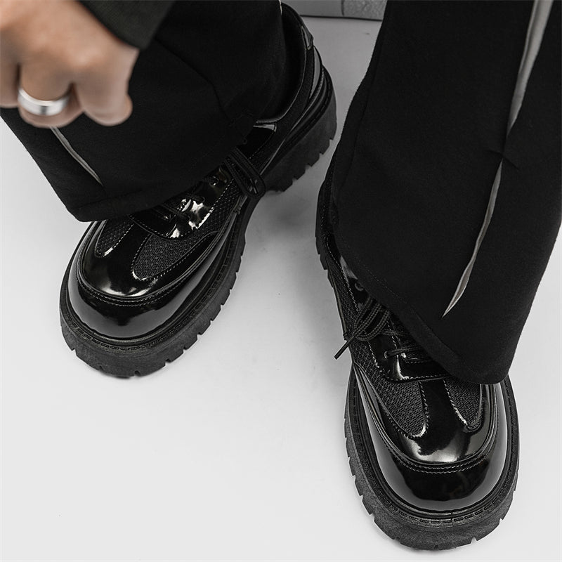 MLB LTHR-22 Glossy Platform Boots - Luxuryurbanwear