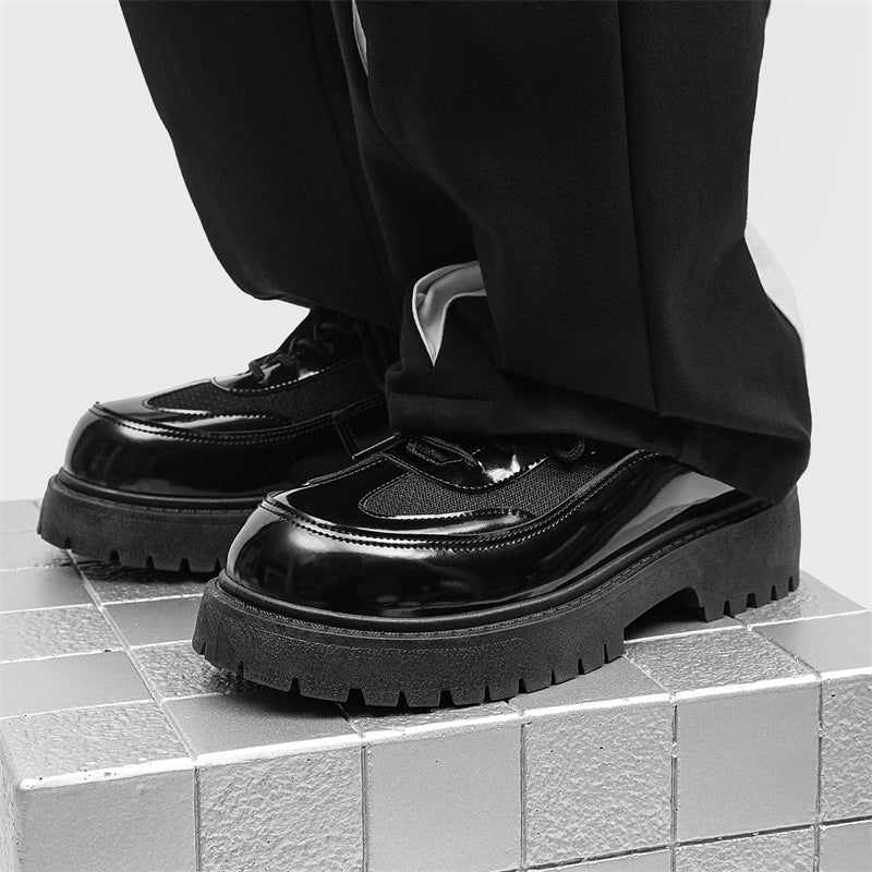 MLB LTHR-22 Glossy Platform Boots - Luxuryurbanwear