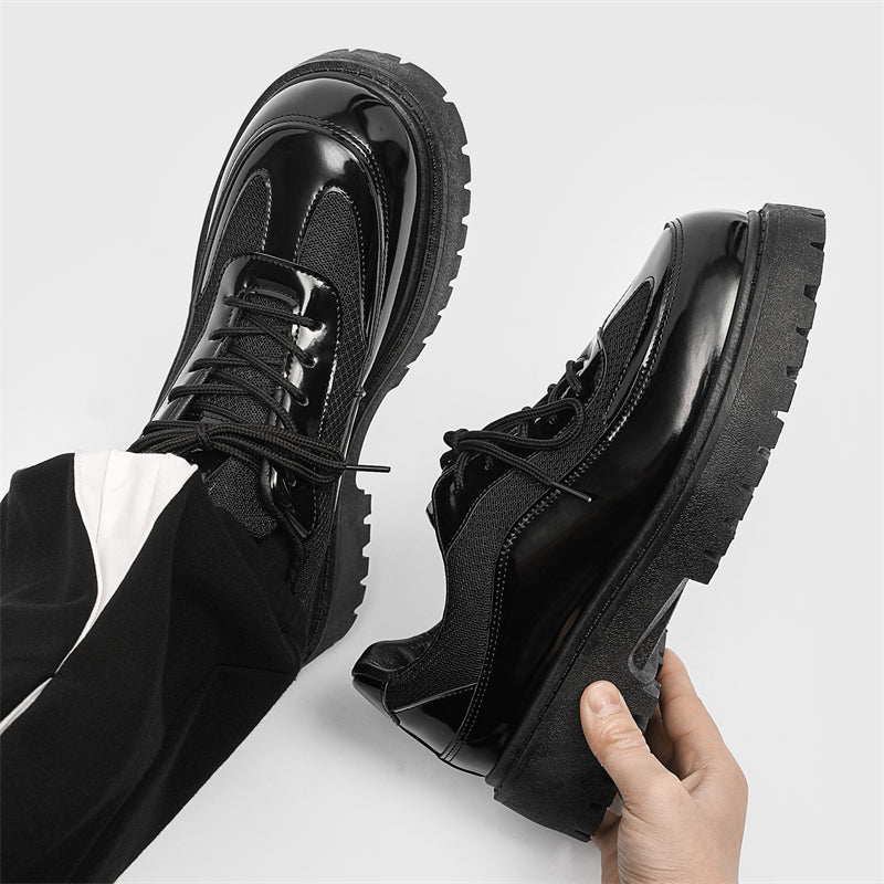 MLB LTHR-22 Glossy Platform Boots - Luxuryurbanwear