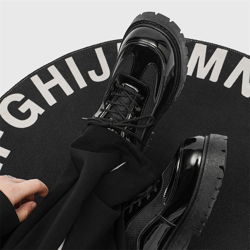 MLB LTHR-22 Glossy Platform Boots - Luxuryurbanwear
