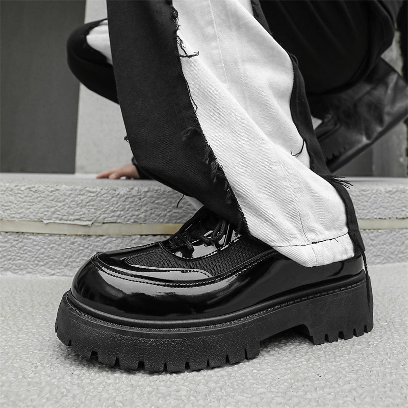 MLB LTHR-22 Glossy Platform Boots - Luxuryurbanwear