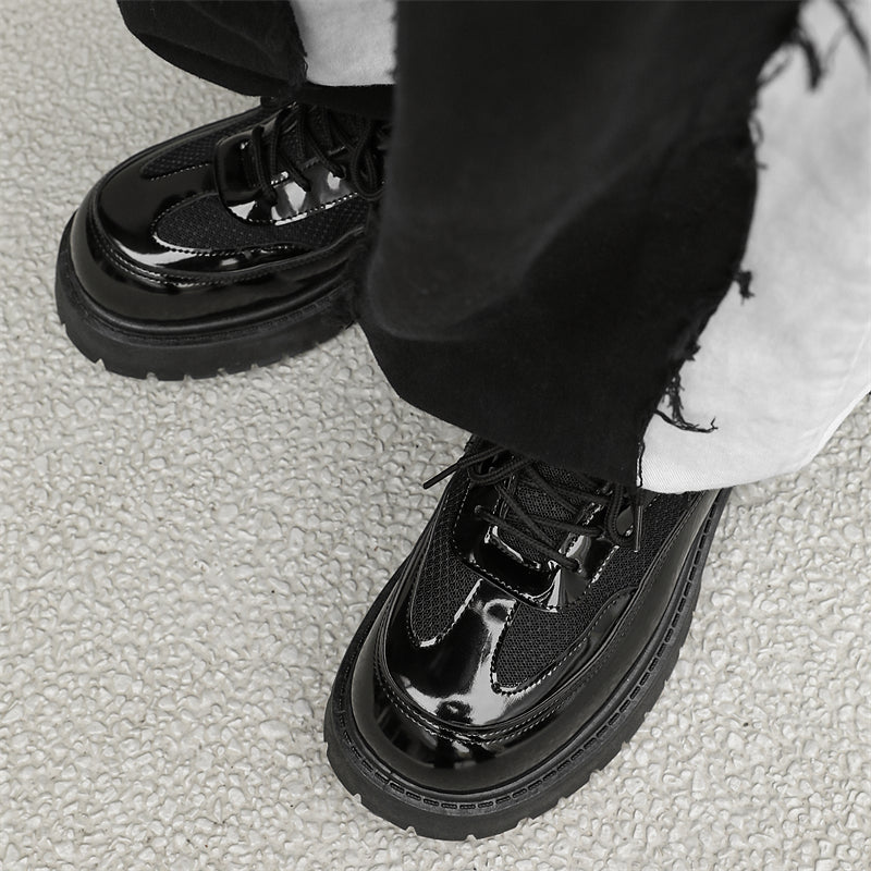 MLB LTHR-22 Glossy Platform Boots - Luxuryurbanwear