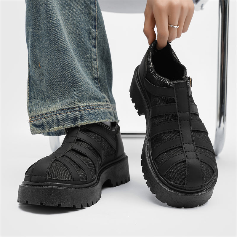MLB LTHR-19 Chunky Platform Boots - Luxuryurbanwear