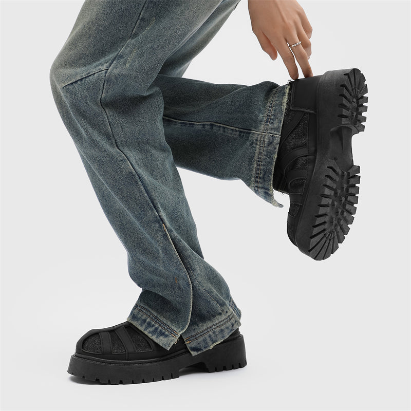 MLB LTHR-19 Chunky Platform Boots - Luxuryurbanwear