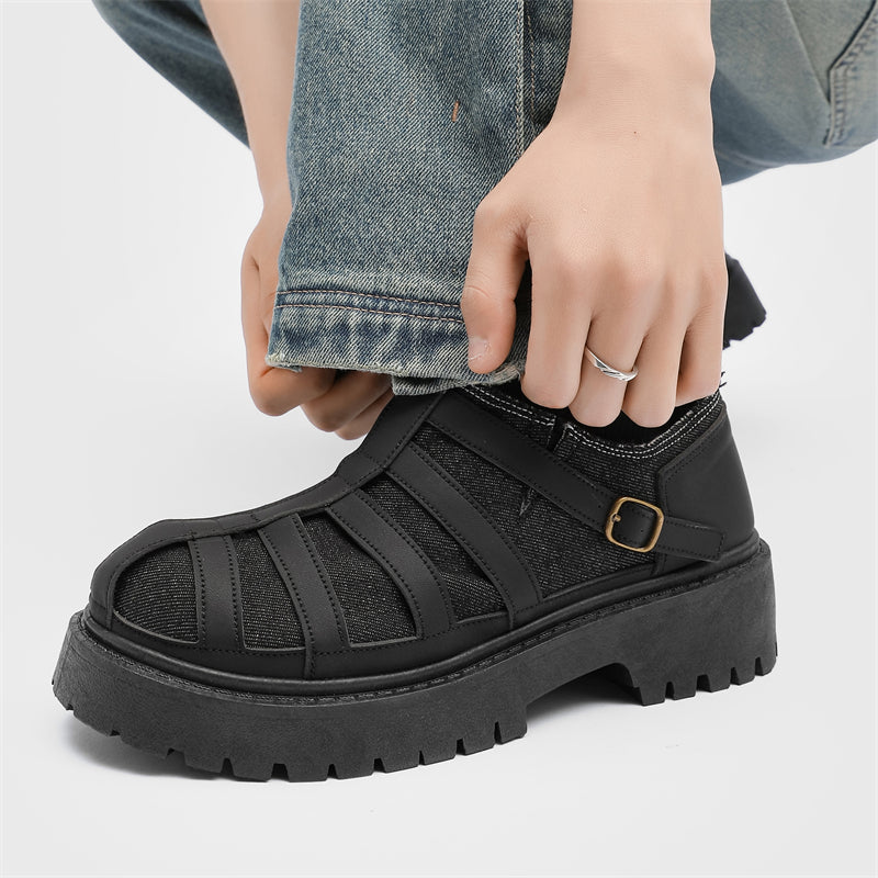 MLB LTHR-19 Chunky Platform Boots - Luxuryurbanwear