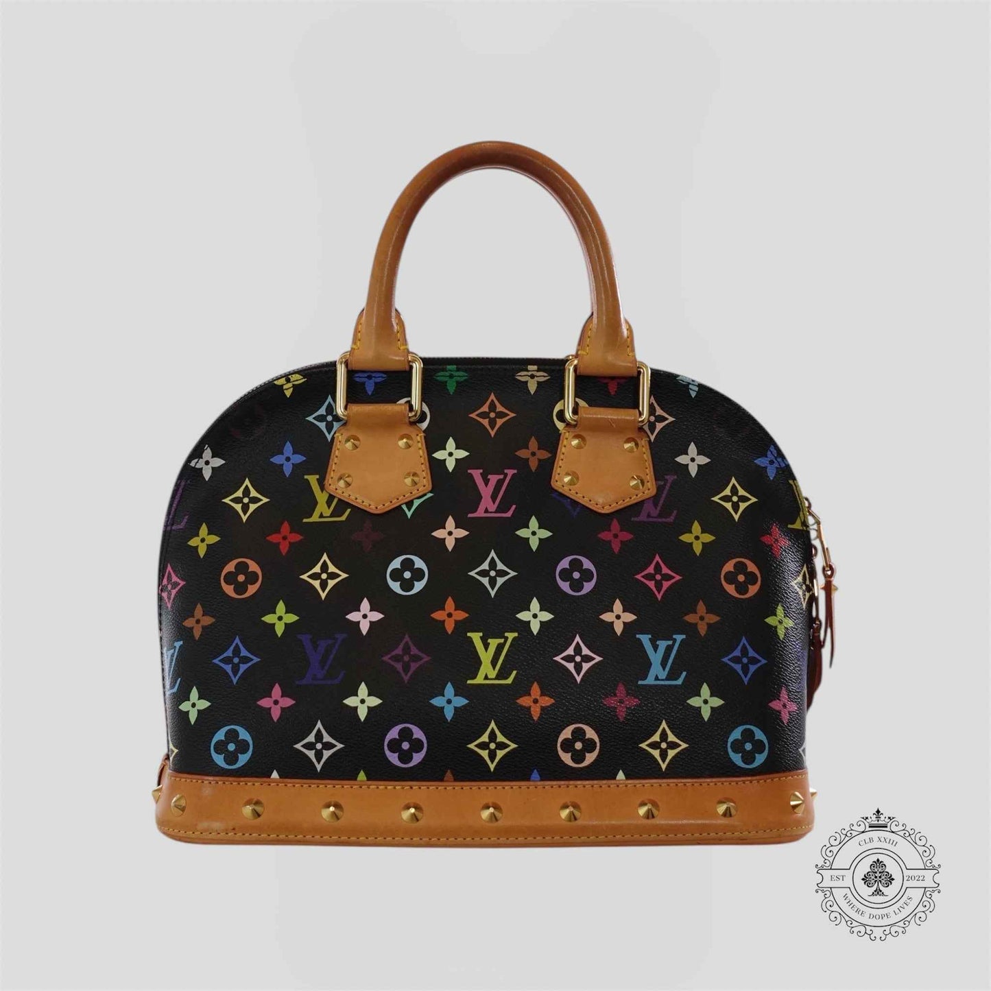 Louis Vuitton x Takashi Murakami Alma PM Monogram Handbag in Black