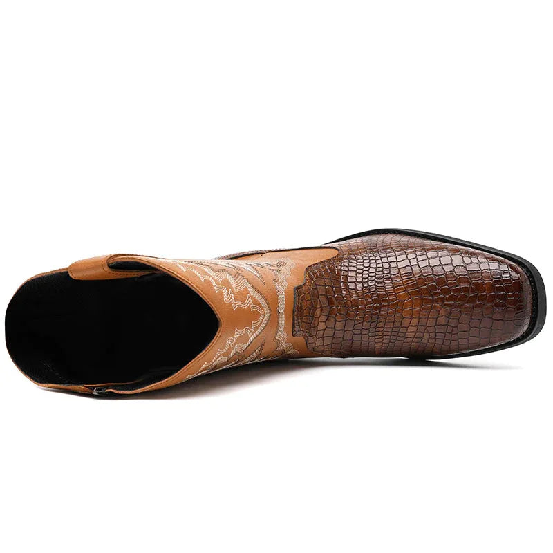 LUW Embossed Western Boots - Luxuryurbanwear