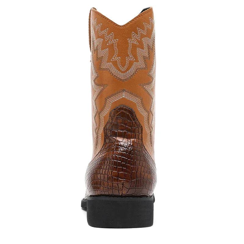 LUW Embossed Western Boots - Luxuryurbanwear