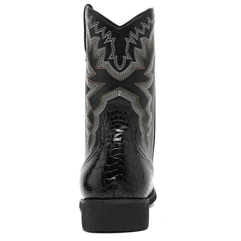 LUW Embossed Western Boots - Luxuryurbanwear