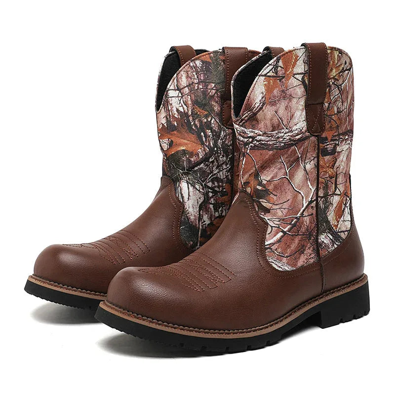 LUW Camo Western Cowboy Boots - Luxuryurbanwear