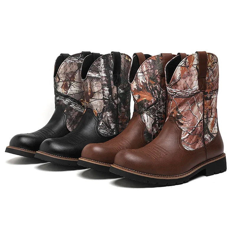 LUW Camo Western Cowboy Boots - Luxuryurbanwear