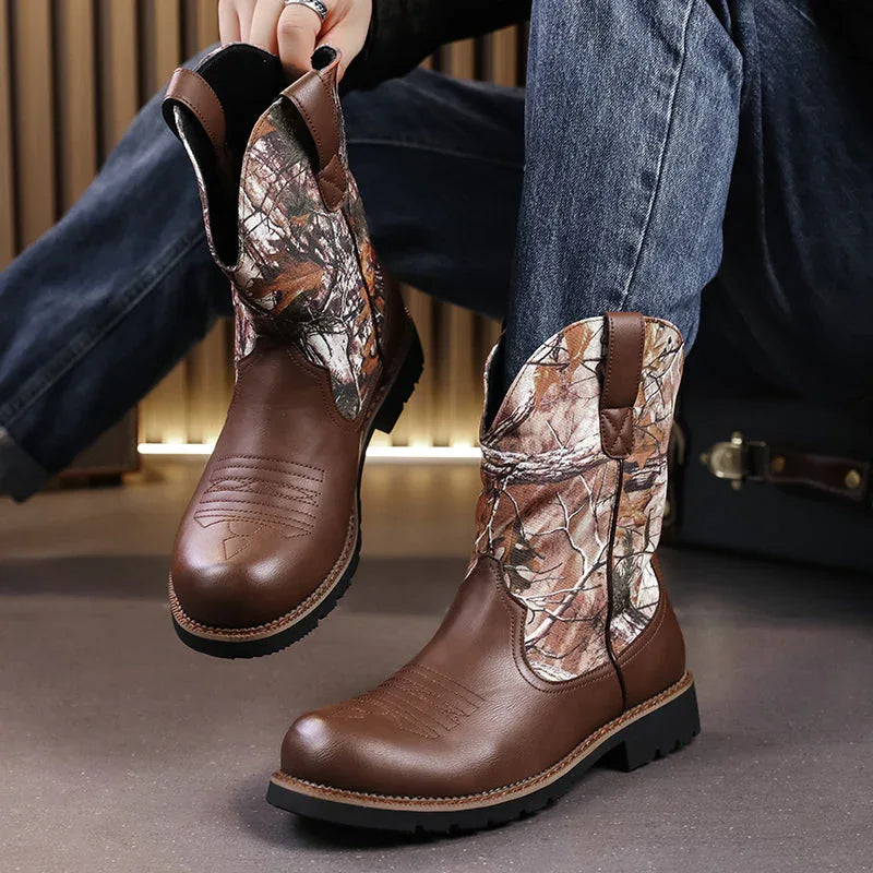 LUW Camo Western Cowboy Boots - Luxuryurbanwear