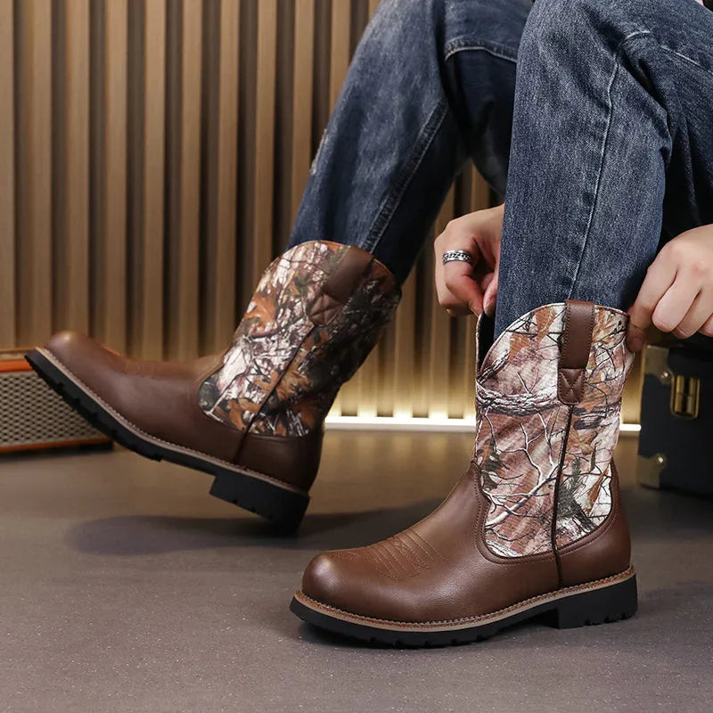 LUW Camo Western Cowboy Boots - Luxuryurbanwear