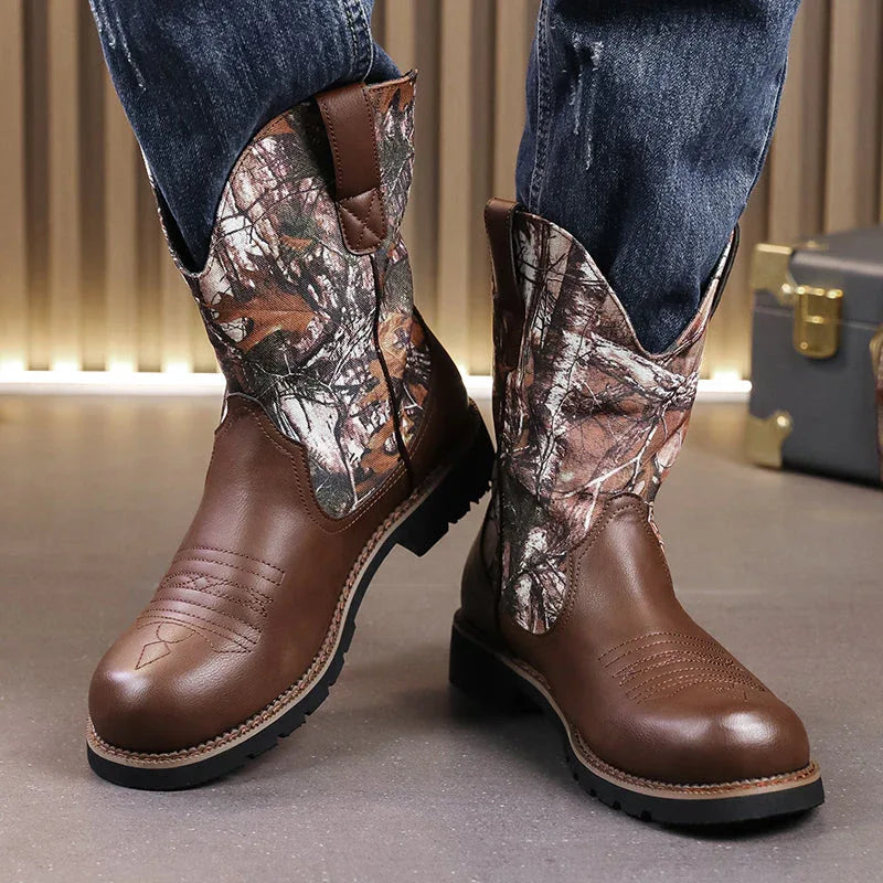 LUW Camo Western Cowboy Boots - Luxuryurbanwear