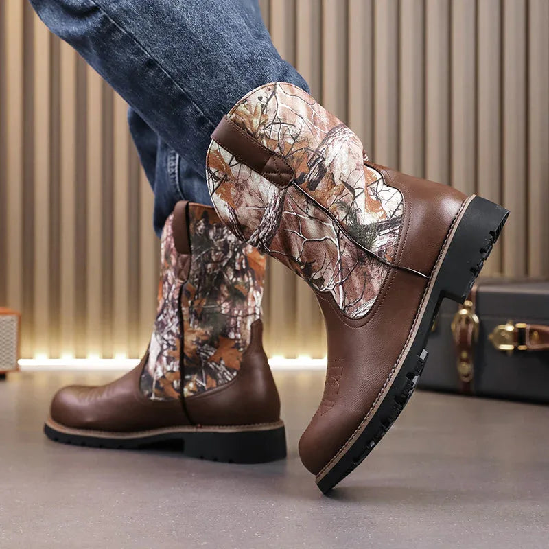 LUW Camo Western Cowboy Boots - Luxuryurbanwear