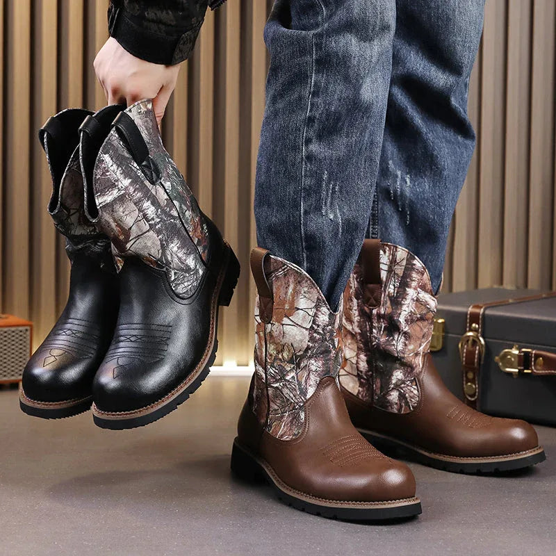 LUW Camo Western Cowboy Boots - Luxuryurbanwear