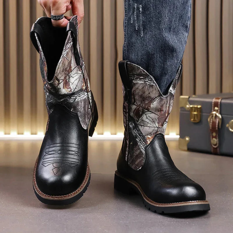 LUW Camo Western Cowboy Boots - Luxuryurbanwear