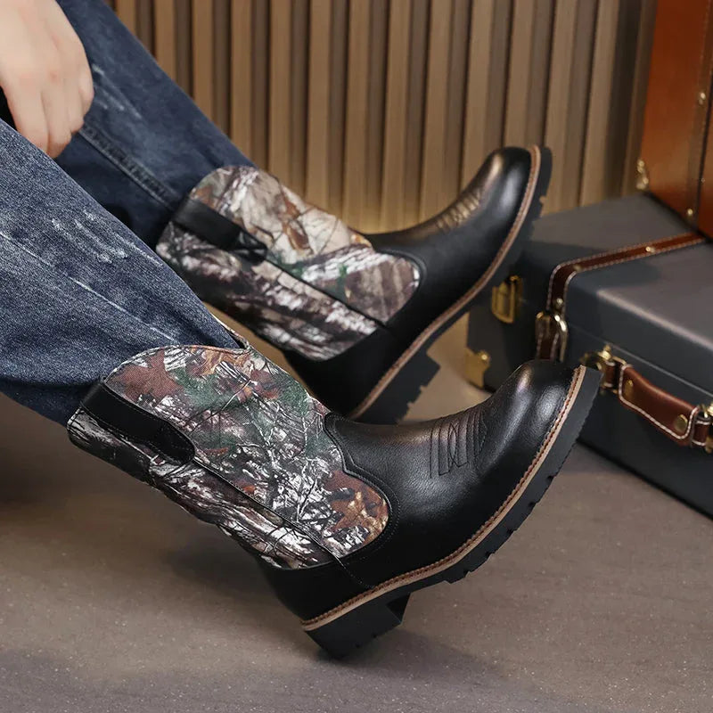 LUW Camo Western Cowboy Boots - Luxuryurbanwear
