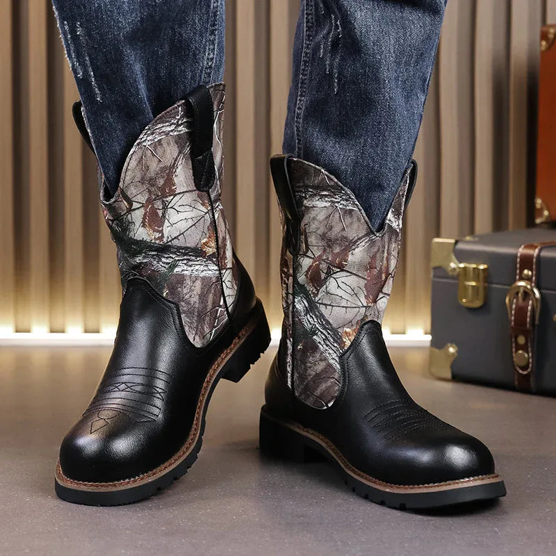 LUW Camo Western Cowboy Boots - Luxuryurbanwear