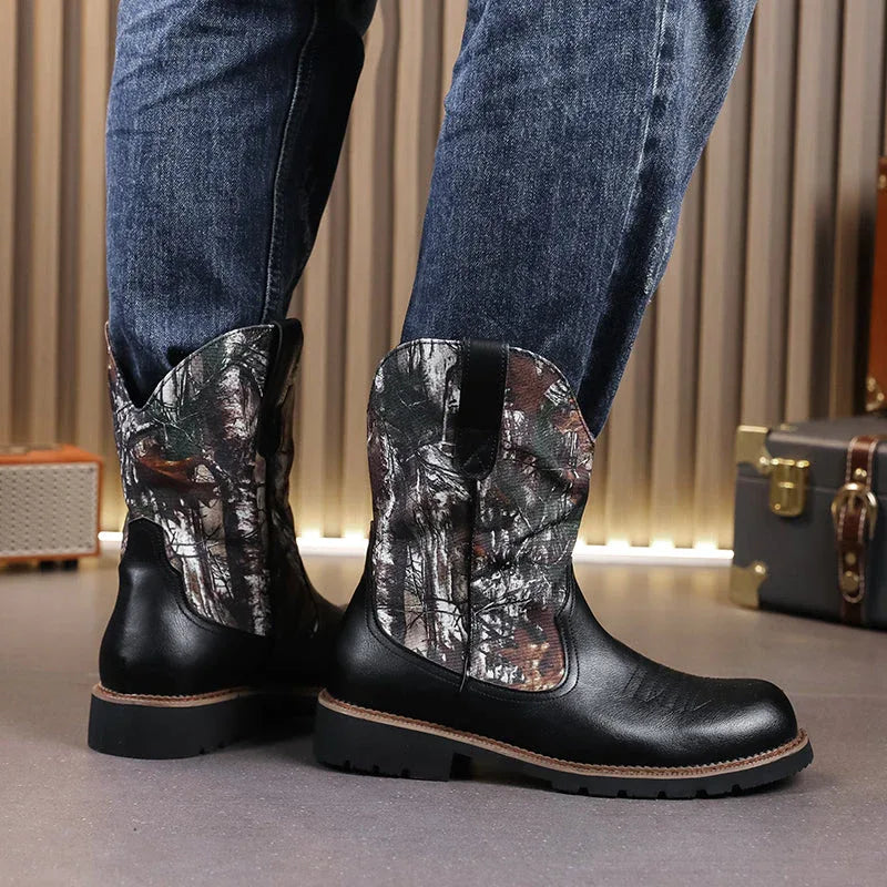 LUW Camo Western Cowboy Boots - Luxuryurbanwear