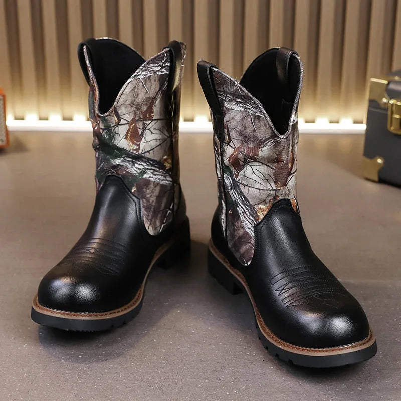 LUW Camo Western Cowboy Boots - Luxuryurbanwear