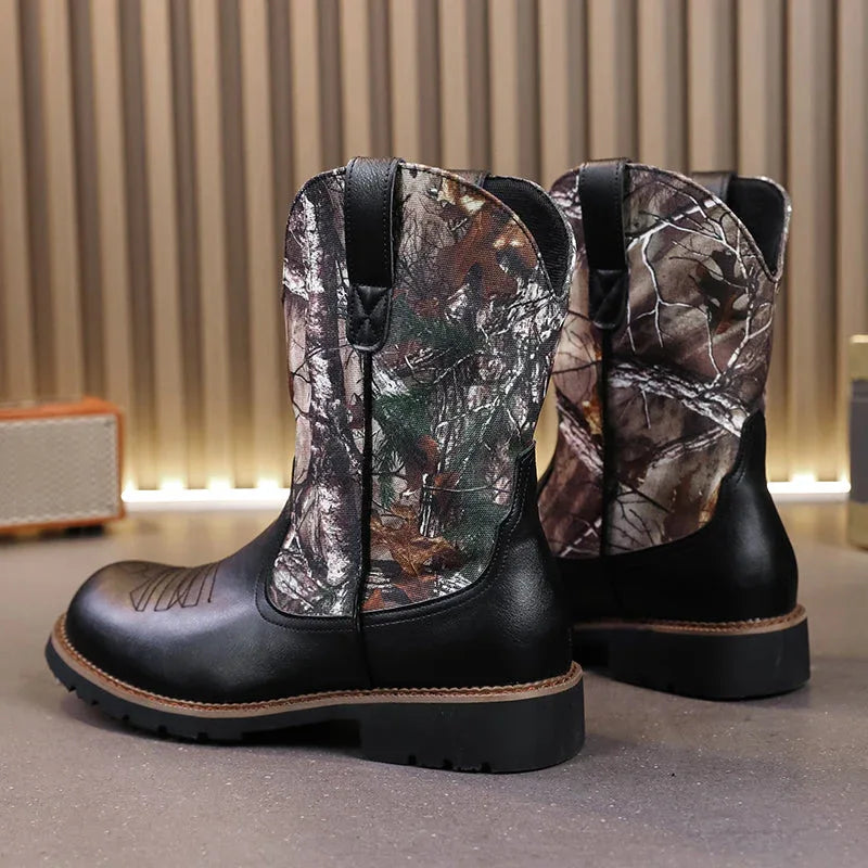 LUW Camo Western Cowboy Boots - Luxuryurbanwear