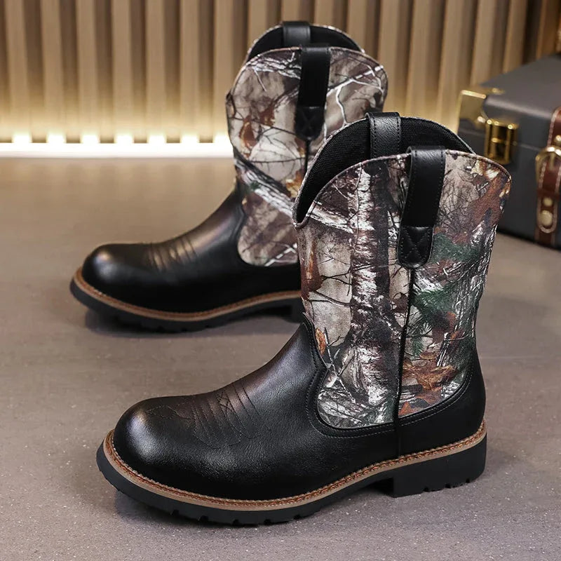 LUW Camo Western Cowboy Boots - Luxuryurbanwear